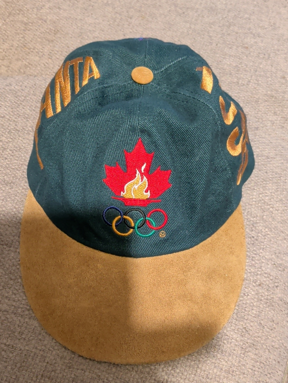 Dark Green and Tan Olympic Maple Leaf Cap